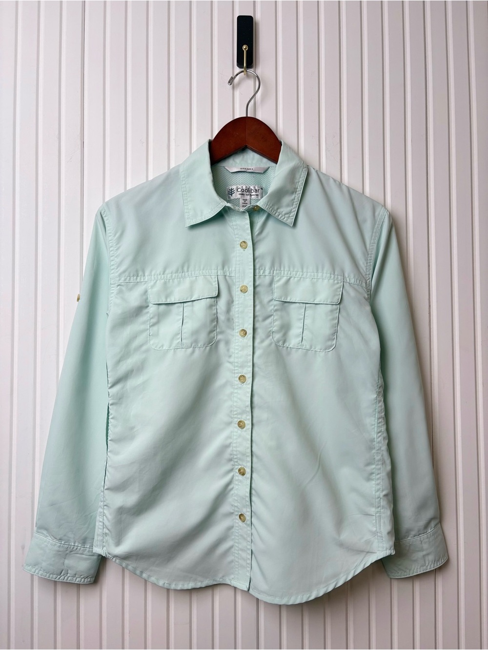 Coolibar Womens Button Up Shirt XS UPF 50 Vented Travel Fishing Outdoor Hiking